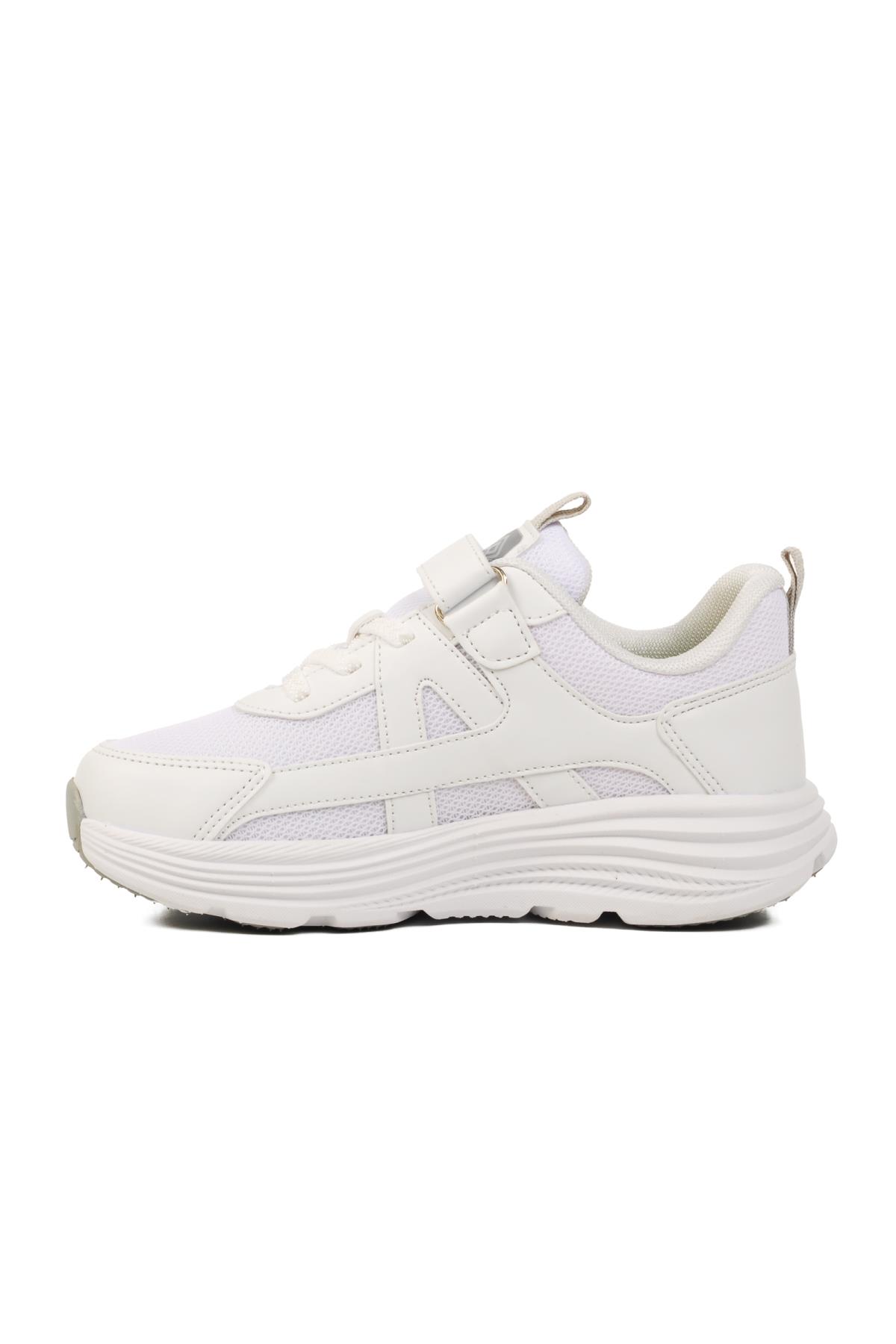 Beyaz Gri Cırtlı Çocuk Spor Ayakkabı 1880 F - Görsel 3