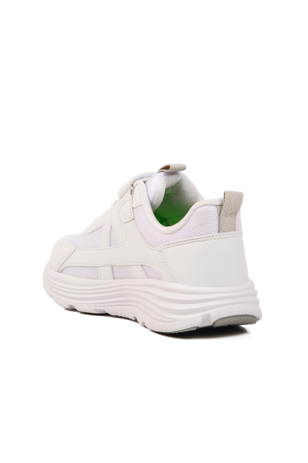Beyaz Gri Cırtlı Çocuk Spor Ayakkabı 1880 F - Görsel 5