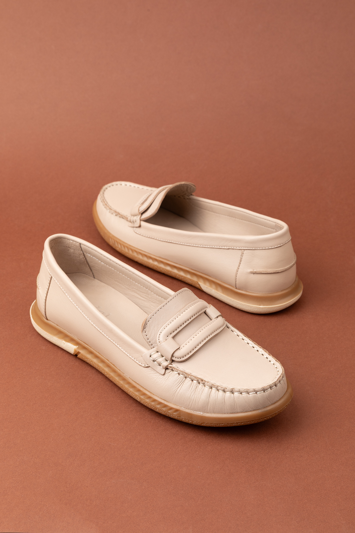 Gondol Kadın Hakiki Deri Günlük Rahat Klasik Ayakkabı hl.24105 - Görsel 4