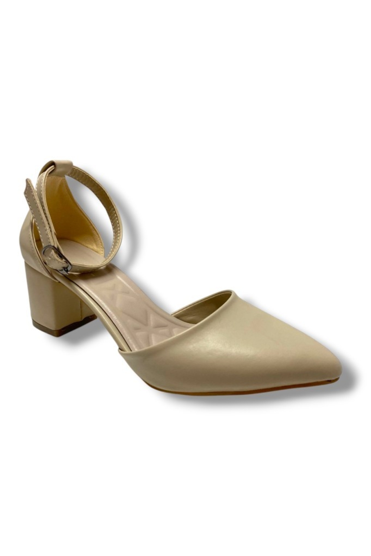 104-25 Deri Yanları Açık Kalın Topuk Kadın Ayakkab - Görsel 2