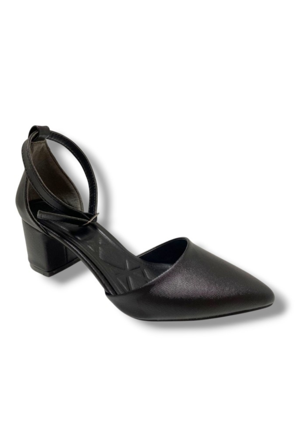 104-25 Şanel Yanları Açık Kalın Topuk Kadın Ayakkabı - Görsel 2
