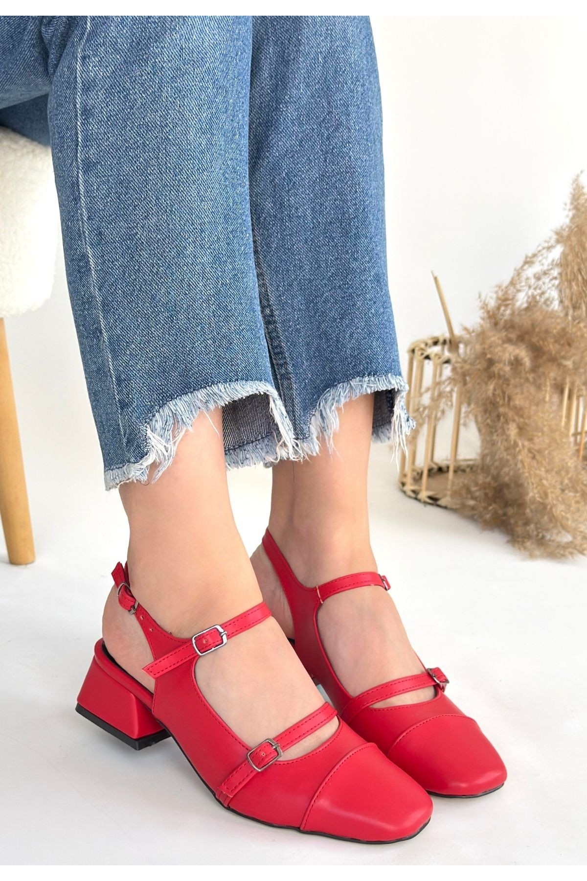 Kırmızı Kadın Topuklu Ayakkabı - Görsel 2