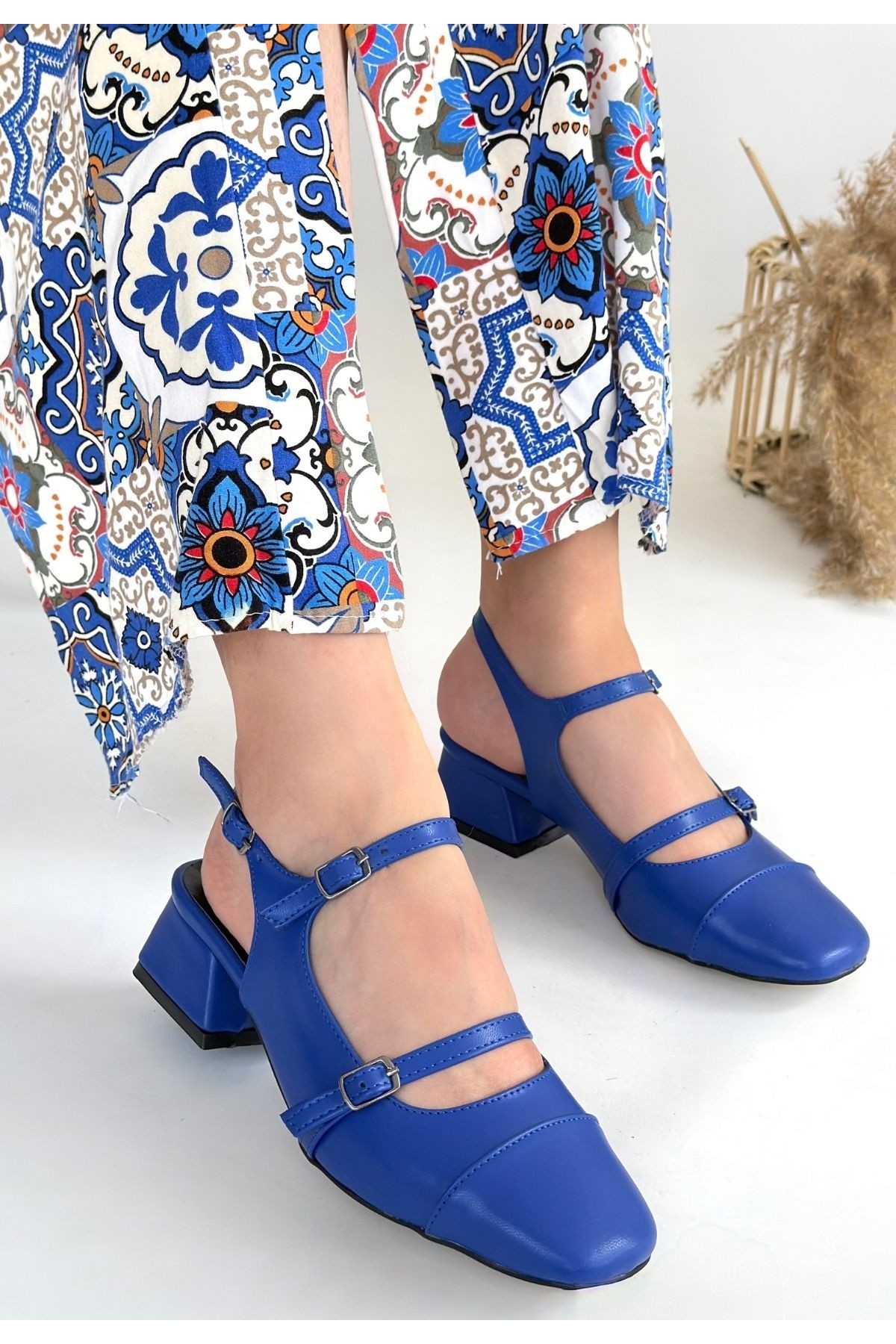 Mavi Kadın Topuklu Ayakkabı - Görsel 4