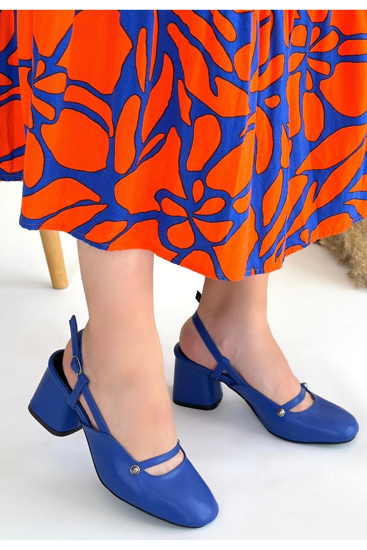 Mavi Kadın Topuklu Ayakkabı - Görsel 4