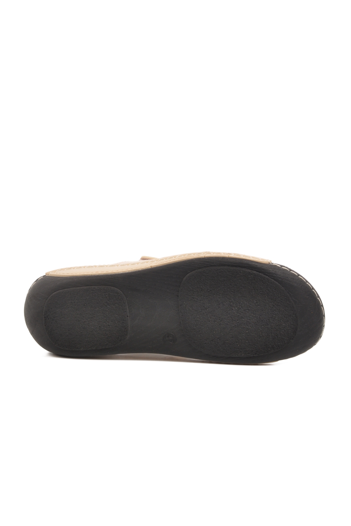 Aspor Bej Cırtlı Anatomik Kadın Düz Terlik - Görsel 5