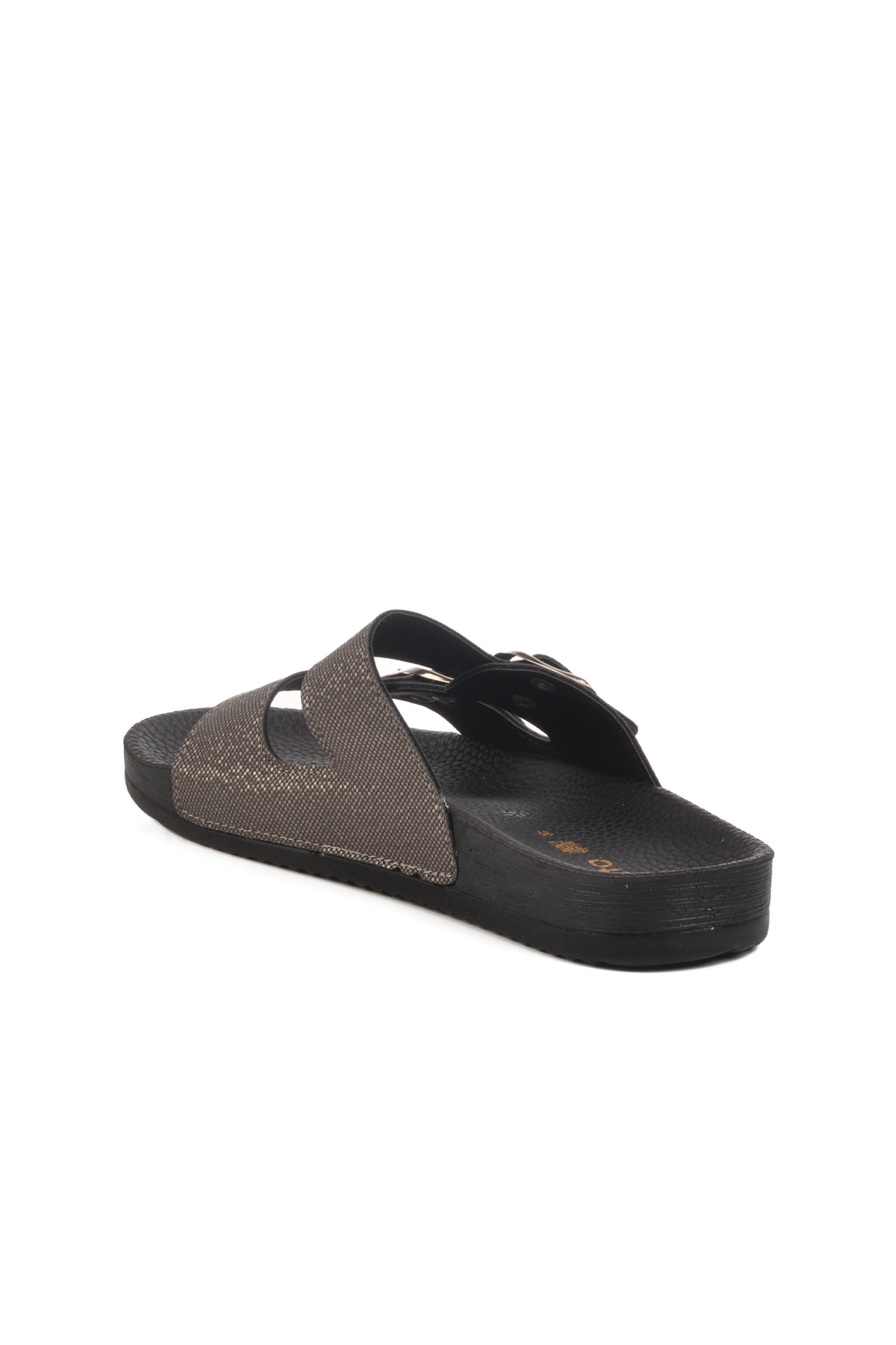 Aspor Platin Çift Bantlı Kadın Düz Terlik - Görsel 5