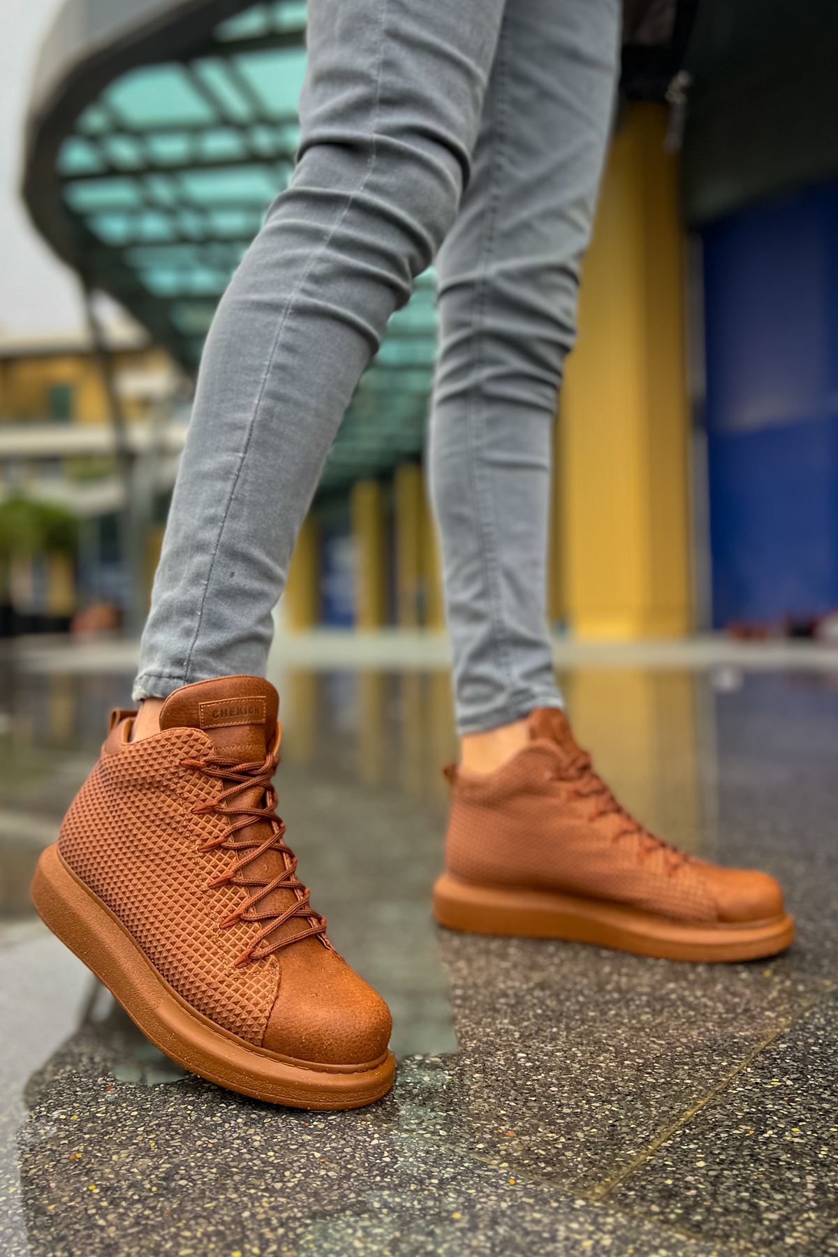 Bağcıklı Erkek Sneaker Bot Taba - Görsel 2