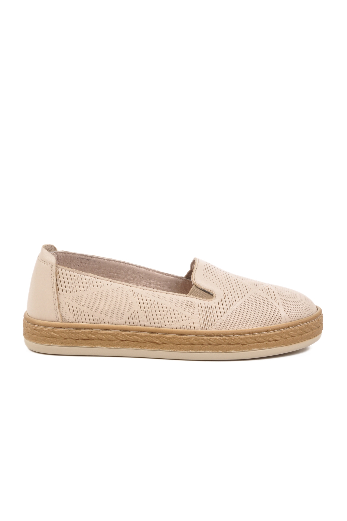 Bej Hakiki Deri Anatomik Kadın Casual Ayakkabı F-2036 Z - Görsel 2