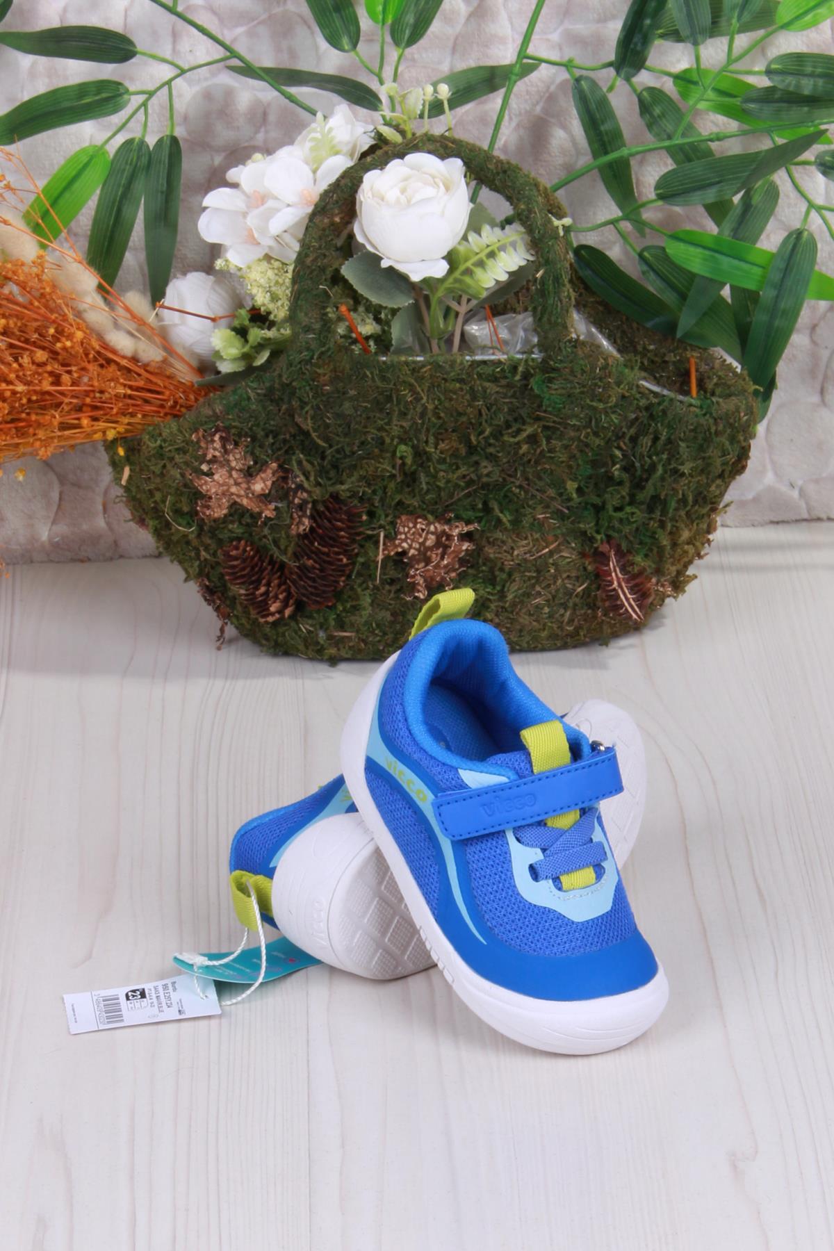 950.E25Y.234 Saks Mavi Burdu Esnek Anatomik İlk Adım Erkek Çocuk Ayakkabı - Görsel 5