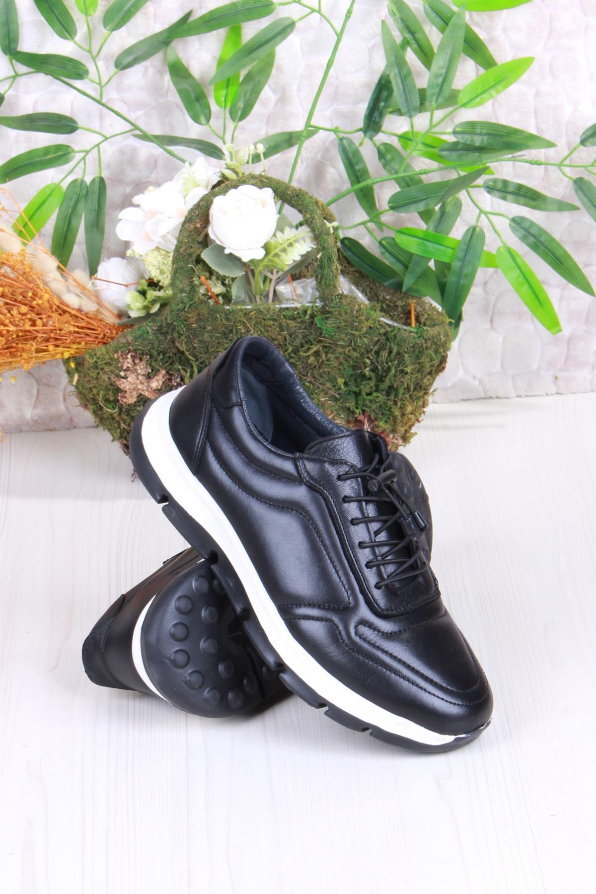 42426 Rahat Hafif Hakiki Deri Lastik Bağcıklı Erkek Ayakkabı - Görsel 5