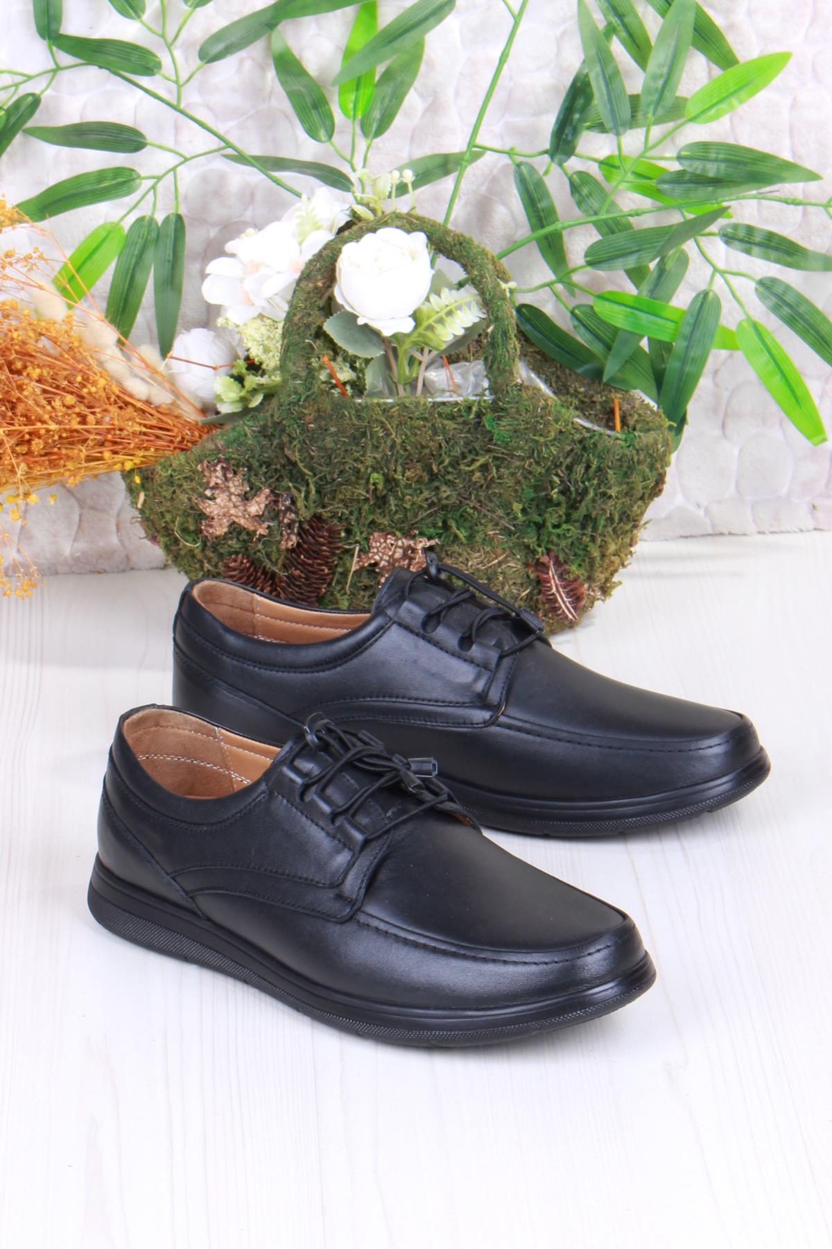 42225 Comfort Rahat Esnek Lastik Bağçıklı Hakiki Deri Erkek Ayakkabı - Görsel 2