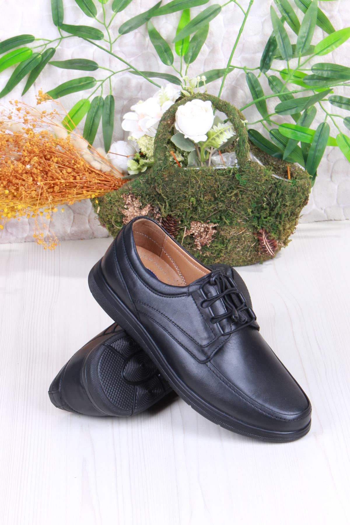 42225 Comfort Rahat Esnek Lastik Bağçıklı Hakiki Deri Erkek Ayakkabı - Görsel 5