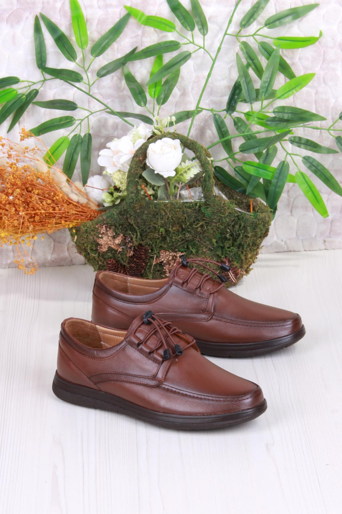 42225 Comfort Rahat Esnek Lastik Bağçıklı Hakiki Deri Erkek Ayakkabı - Görsel 2