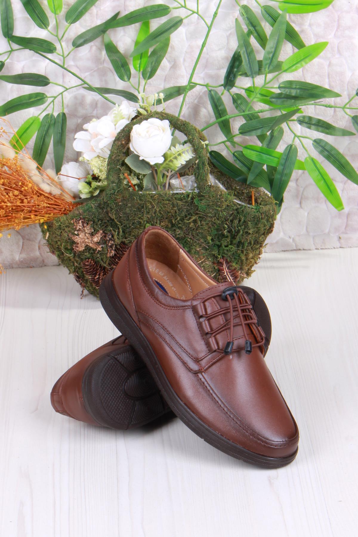 42225 Comfort Rahat Esnek Lastik Bağçıklı Hakiki Deri Erkek Ayakkabı - Görsel 5