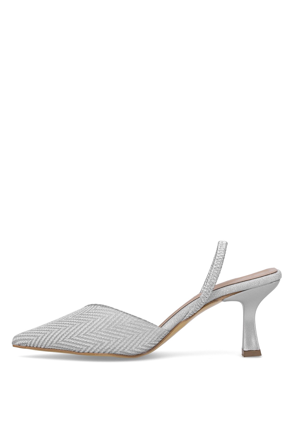 Elit PM474 K1442T Kadın Klasik Topuklu Ayakkabı Gümüş - Görsel 4