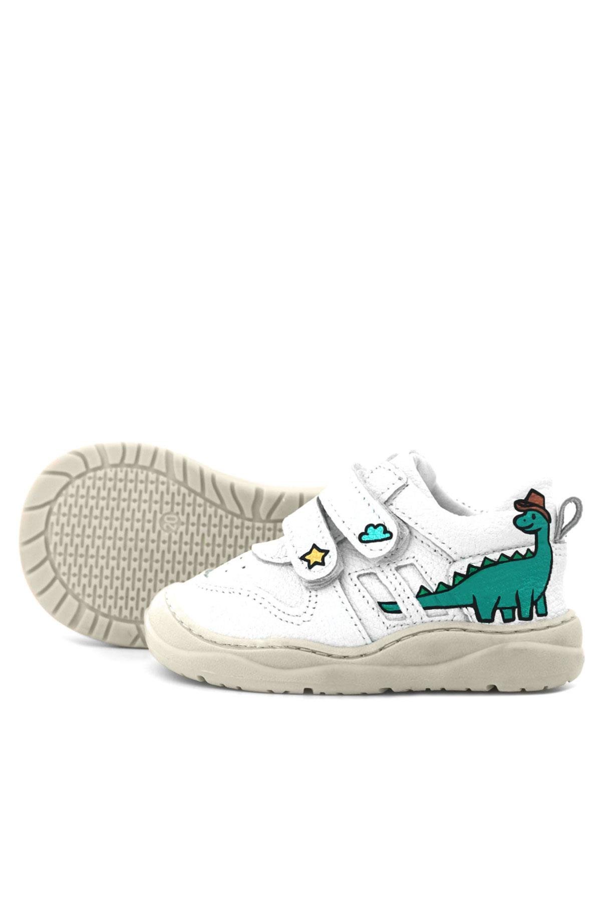 Tbons Özel Tasarım Schaggy Hakiki Deri Beyaz Bebek Spor Ayakkabı - Görsel 9