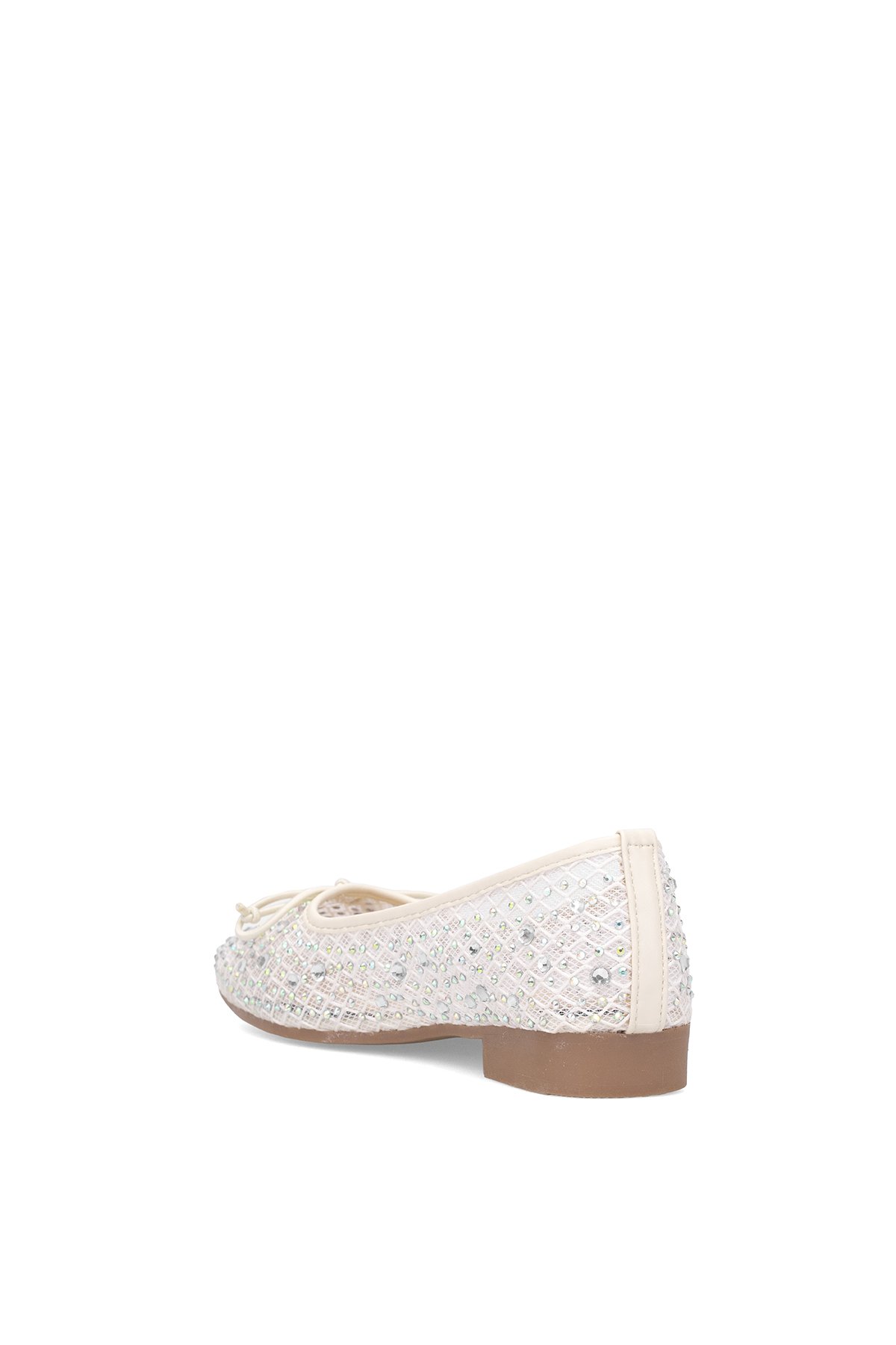 25Y179 Kadın Taşlı Babet Bej - Görsel 5