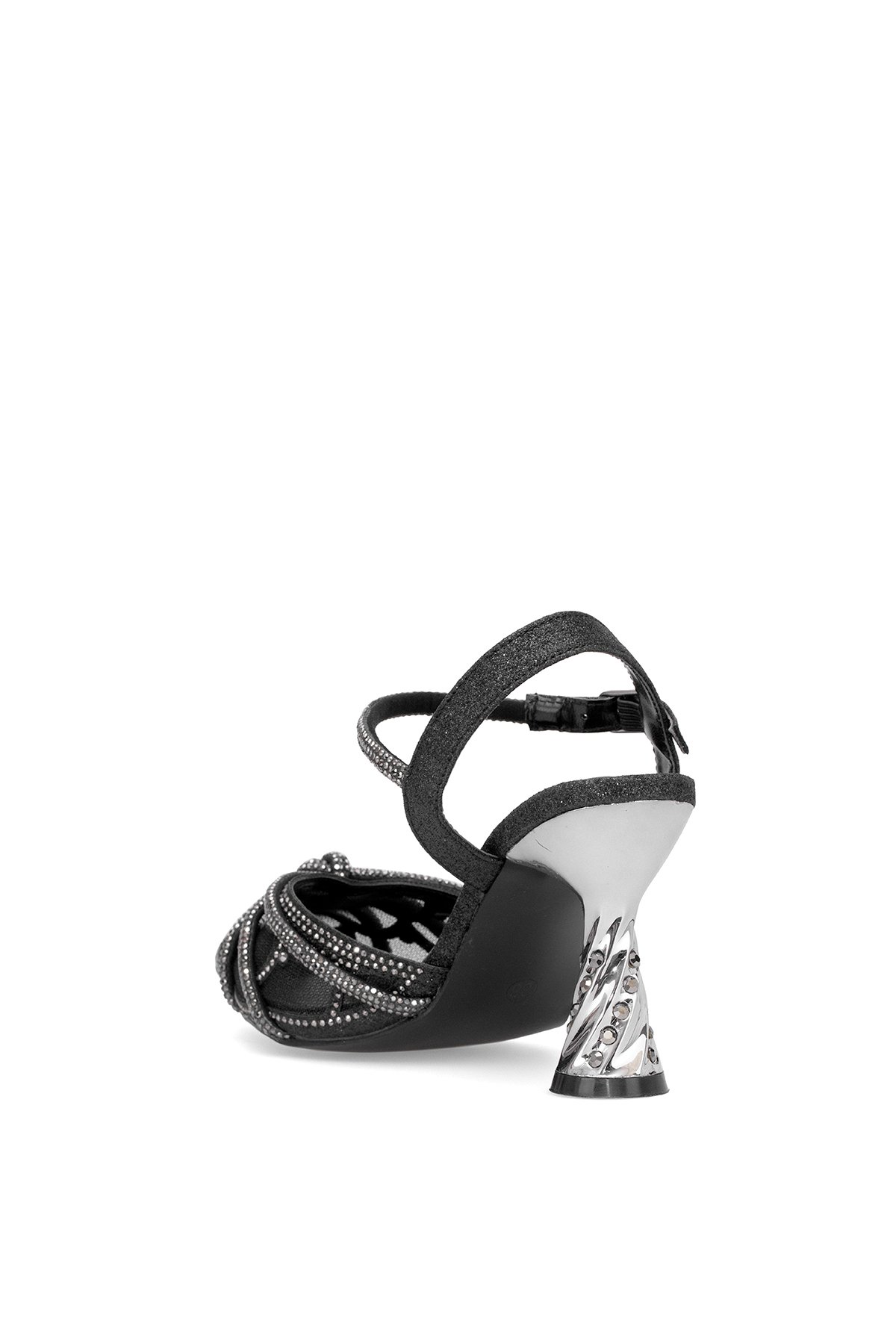 25Y125-1 Kadın Taşlı Abiye Ayakkabı Siyah - Görsel 5