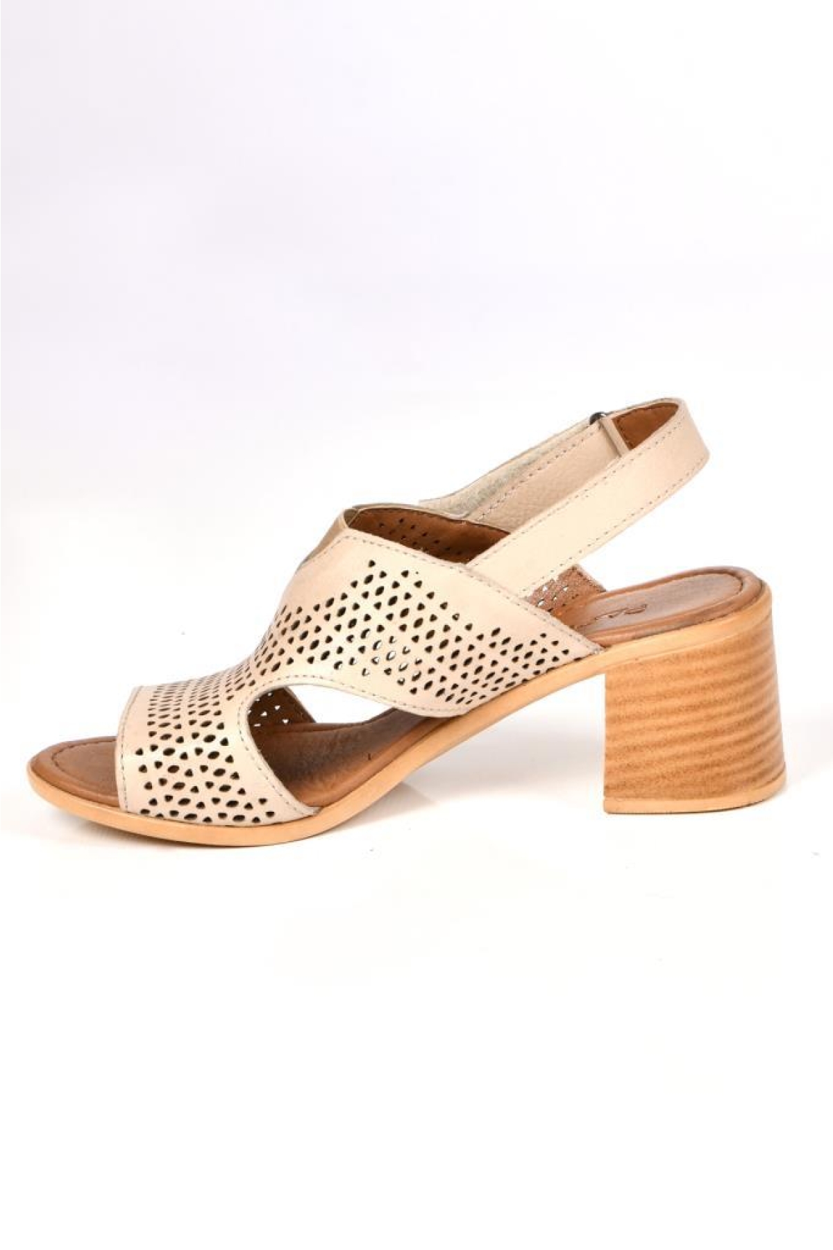 02188 5 Cm Topuklu Kadın Deri Sandalet Ayakkabı - Görsel 5