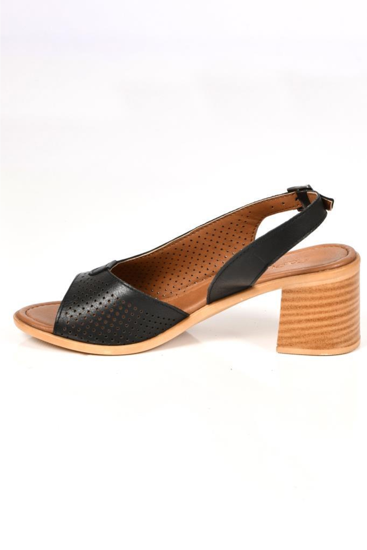 02189 5 Cm Topuklu Kadın Deri Sandalet Ayakkabı - Görsel 5