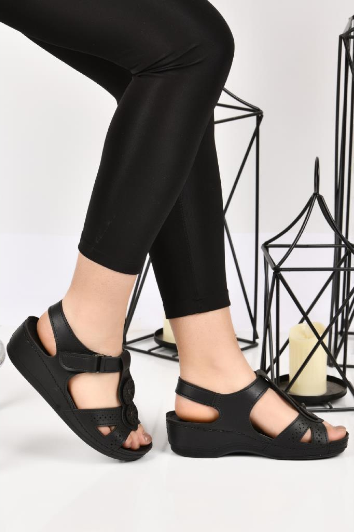 09-268 Orto pedik Kadın Günlük Sandalet - Görsel 2