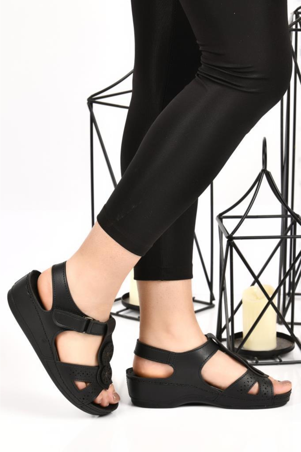 09-268 Orto pedik Kadın Günlük Sandalet - Görsel 3
