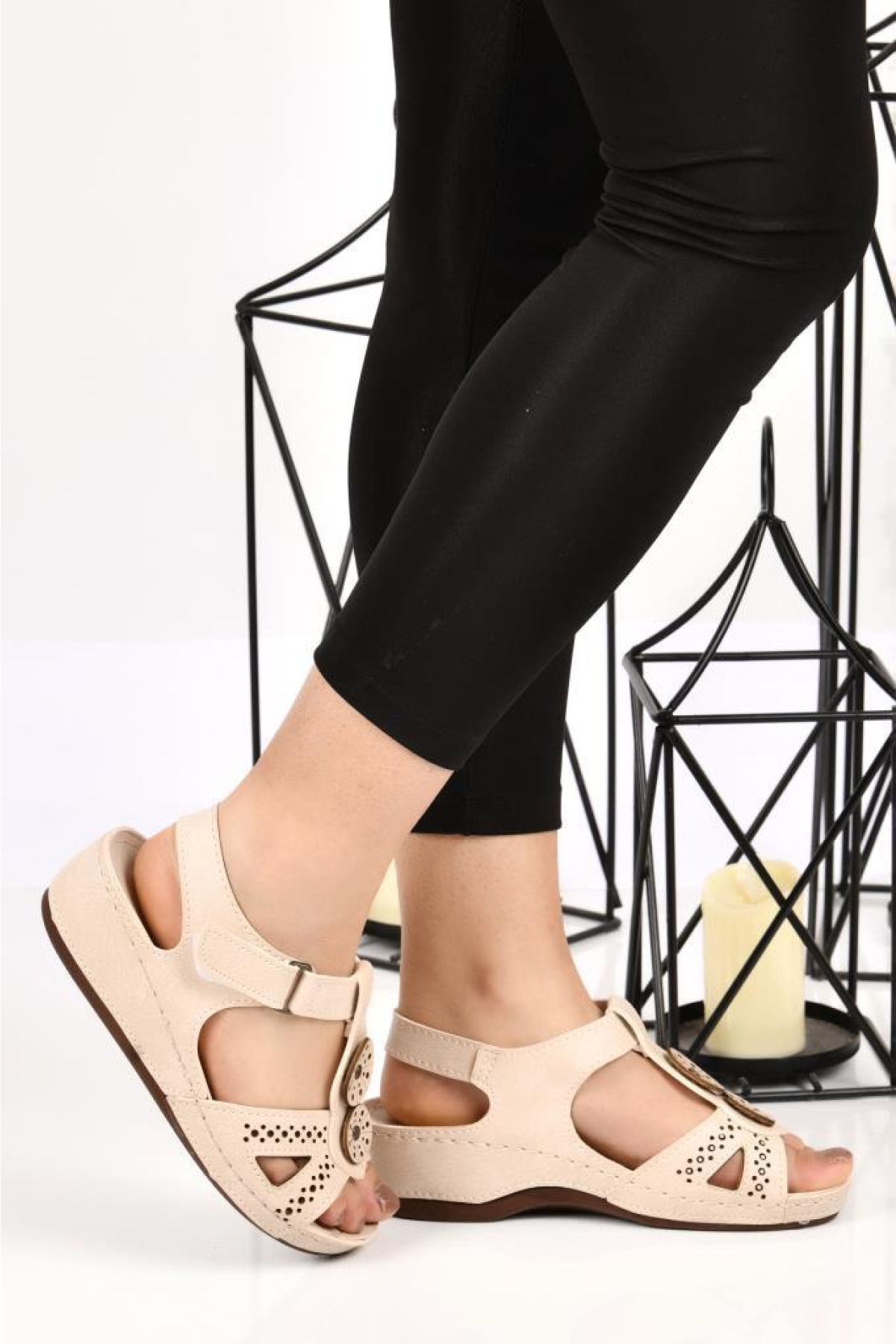 09-268 Orto pedik Kadın Günlük Sandalet - Görsel 3