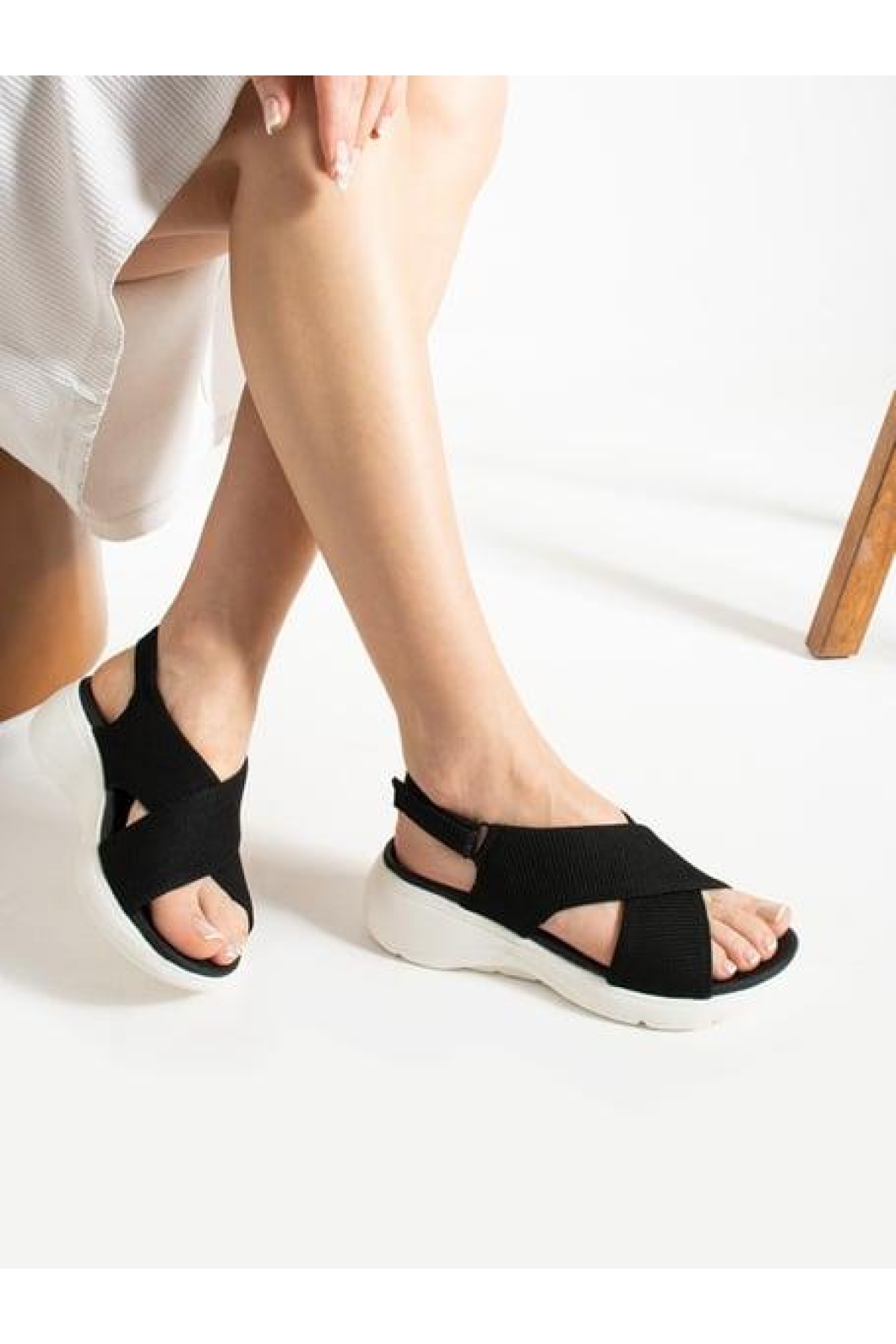 02790 Orto Pedik Günlük Kadın Triko Sandalet - Görsel 3
