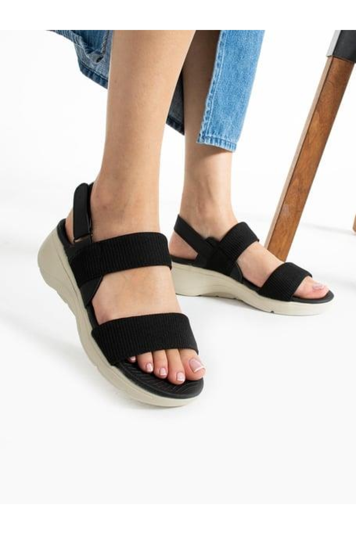 02791 Orto Pedik Günlük Kadın Triko Sandalet - Görsel 3