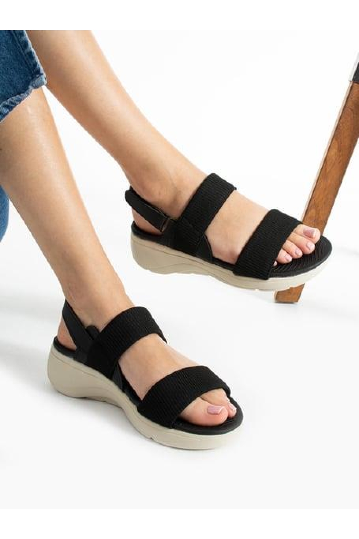 02791 Orto Pedik Günlük Kadın Triko Sandalet - Görsel 4