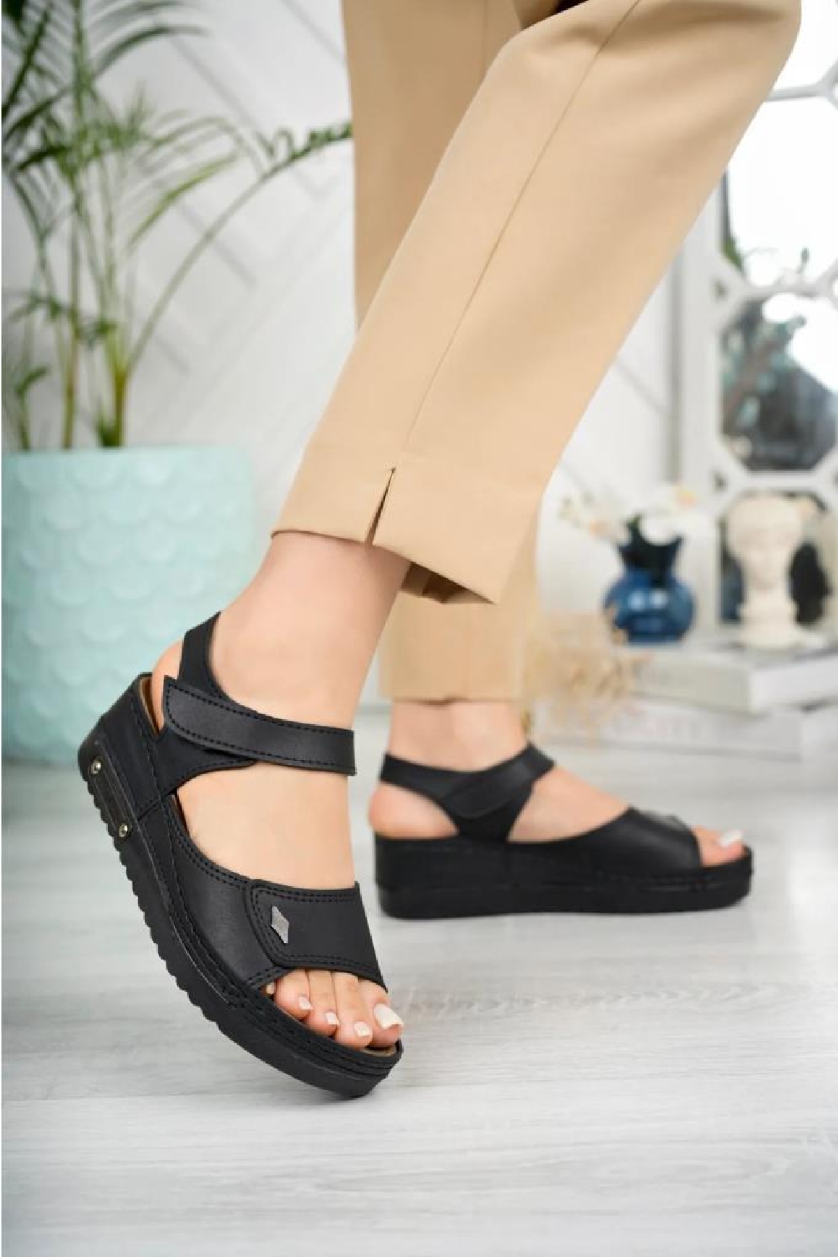 07-109 Orto pedik Kadın Günlük Sandalet - Görsel 3