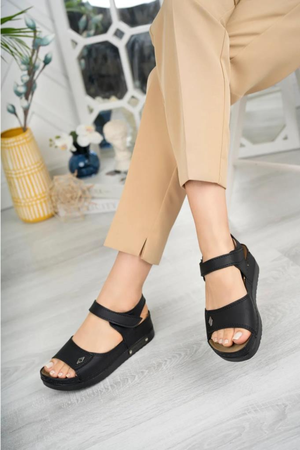 07-109 Orto pedik Kadın Günlük Sandalet - Görsel 4