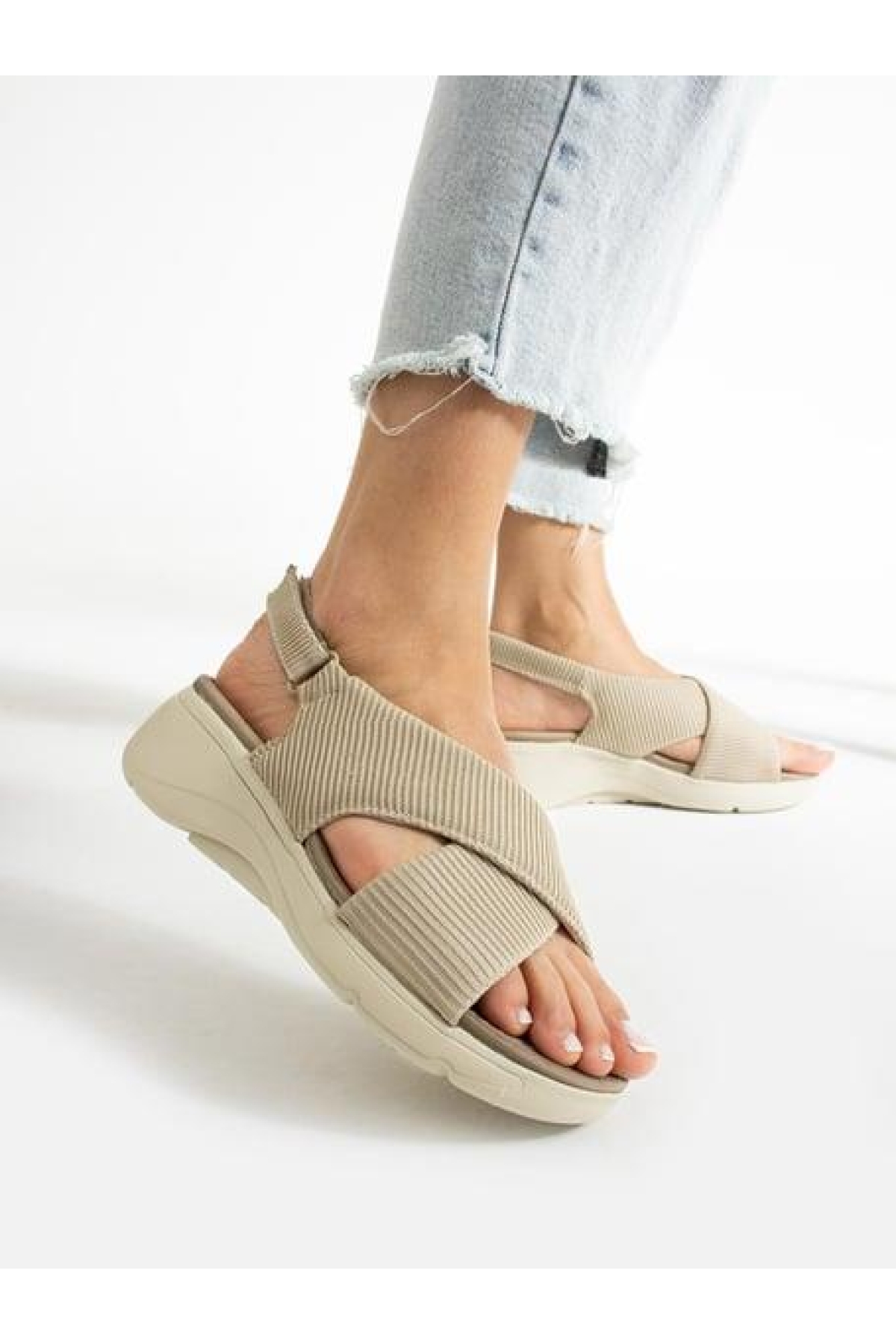 02790 Orto Pedik Günlük Kadın Triko Sandalet - Görsel 3