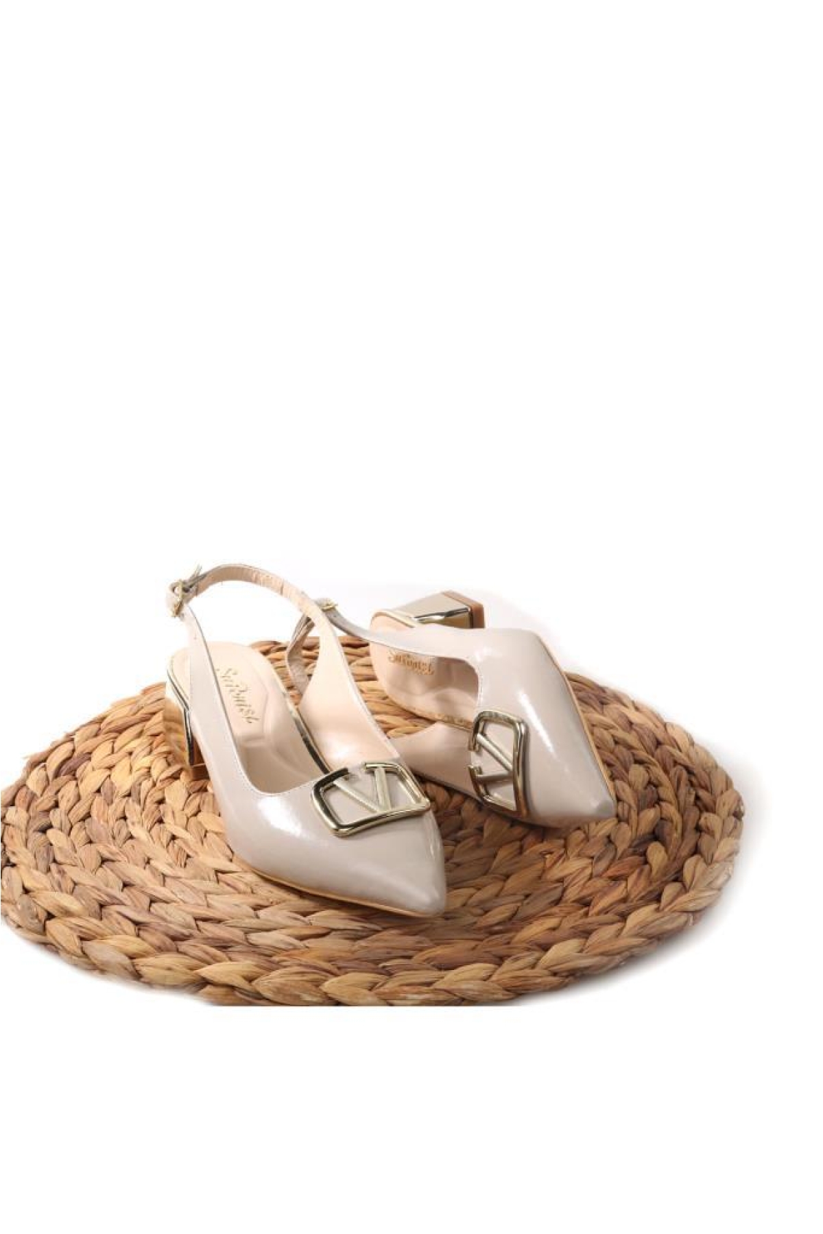 Sprs 02828 4 Cm Topuklu Kadın Arkası Açık Stiletto Ayakkabı - Görsel 6