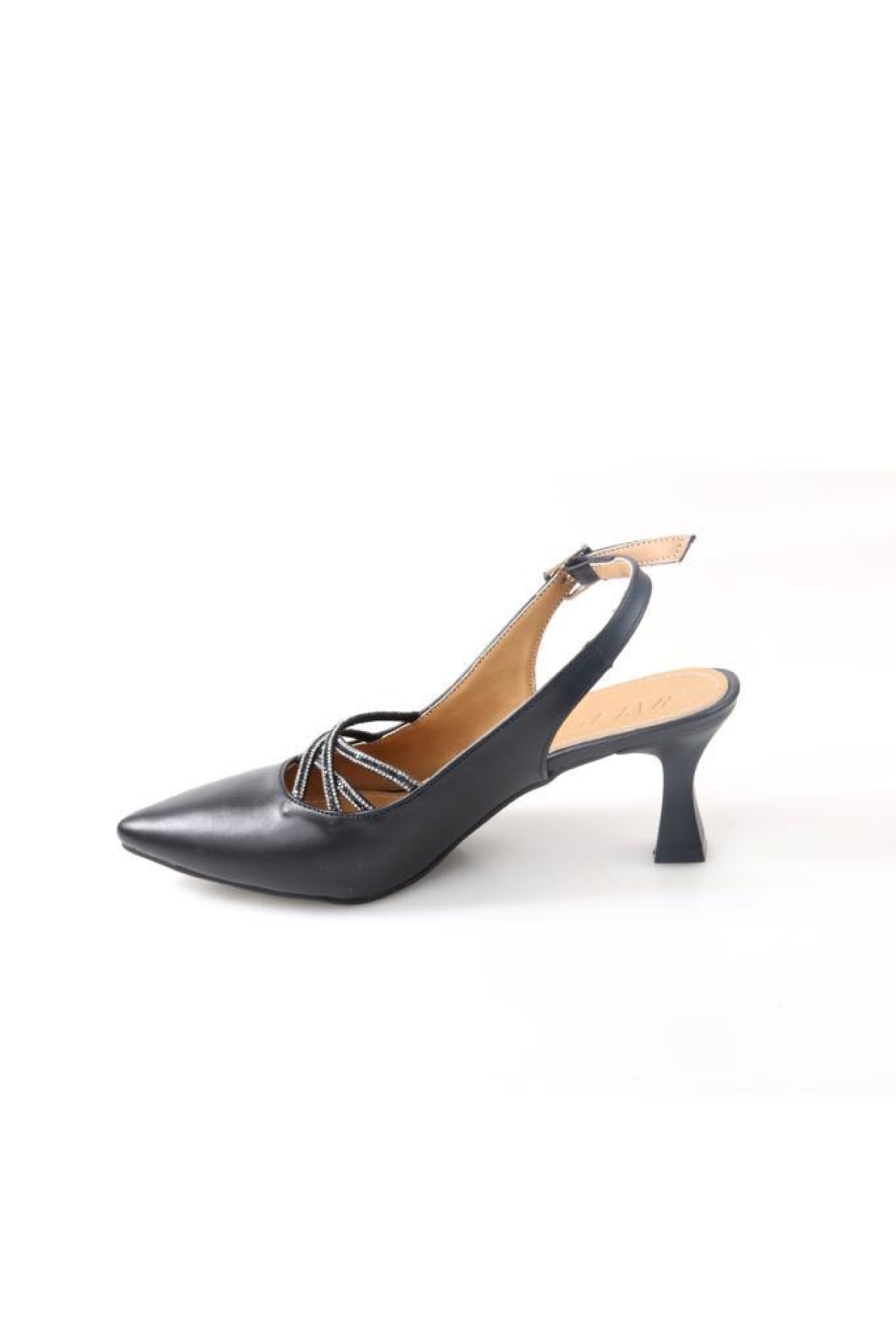 Wzy 02812 6 Cm Topuklu Kadın Arkası Açık Stiletto Ayakkabı - Görsel 7