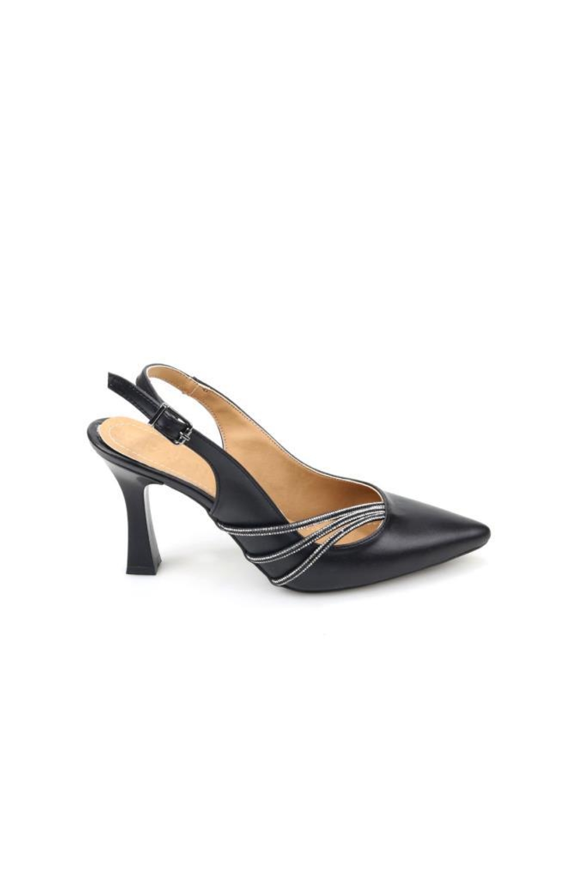 Wzy 02814 8,5 Cm Topuklu Kadın Arkası Açık Stiletto Ayakkabı - Görsel 3