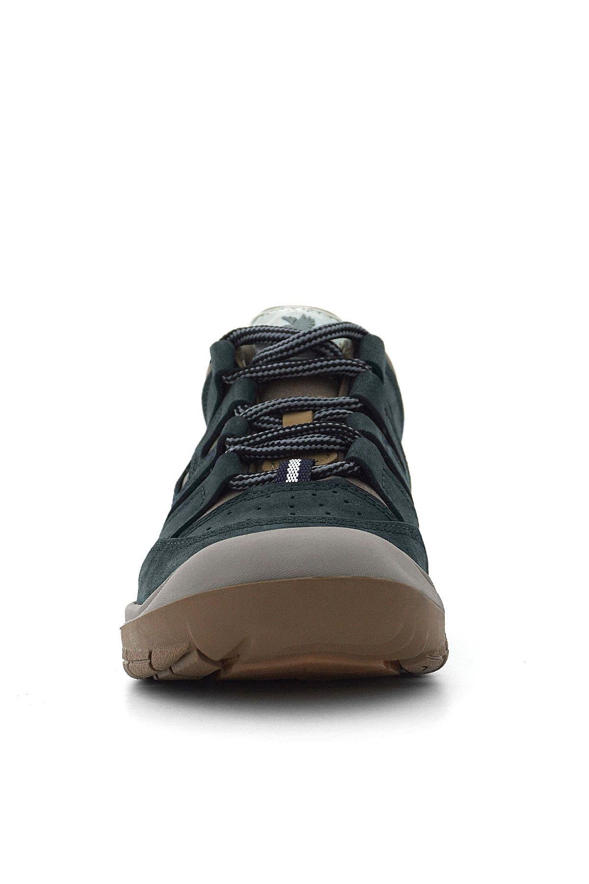 Hakiki Deri Koyu Yeşil Kum Bağcıklı Çocuk Outdoor Ayakkabı - Görsel 4