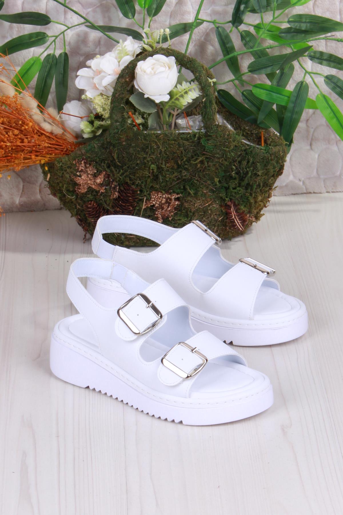 35602 Fancy Anatomik Rahat İki Tokalı Kadın Sandalet - Görsel 4