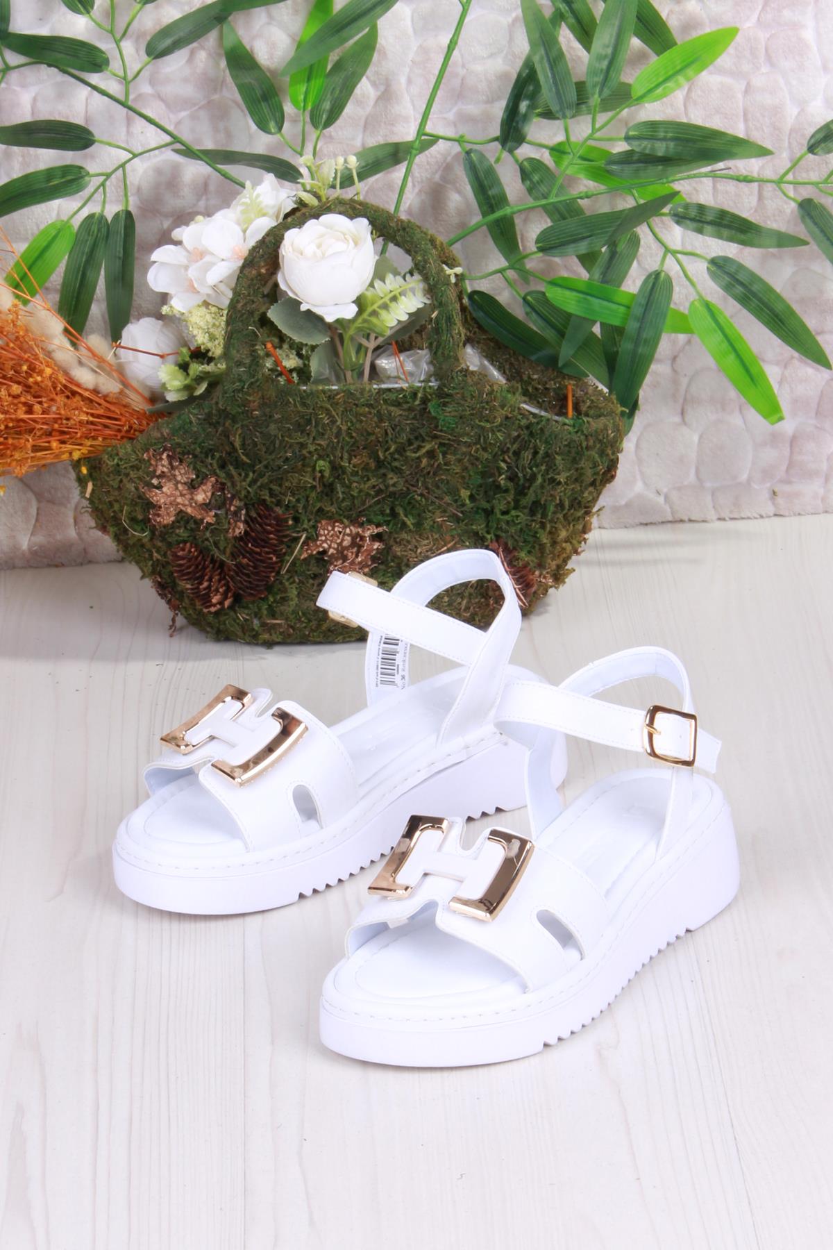 35611 Fancy Anatomik Rahat Toka Detaylı Kadın Sandalet - Görsel 5