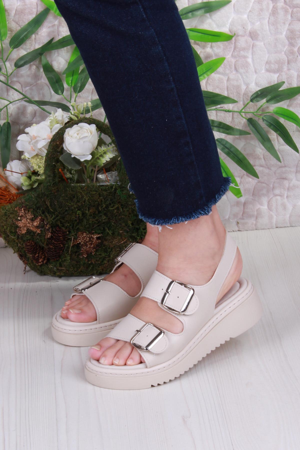 35602 Fancy Anatomik Rahat İki Tokalı Kadın Sandalet - Görsel 3