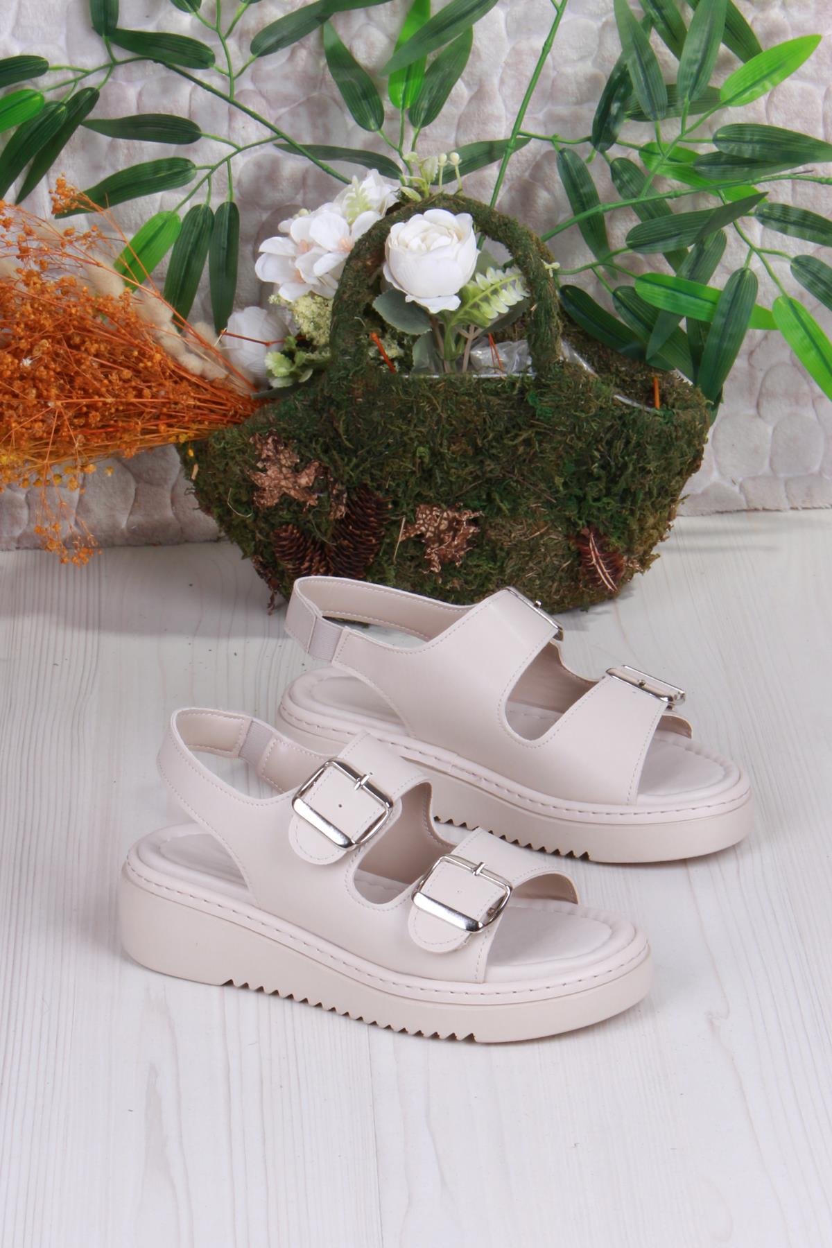 35602 Fancy Anatomik Rahat İki Tokalı Kadın Sandalet - Görsel 4