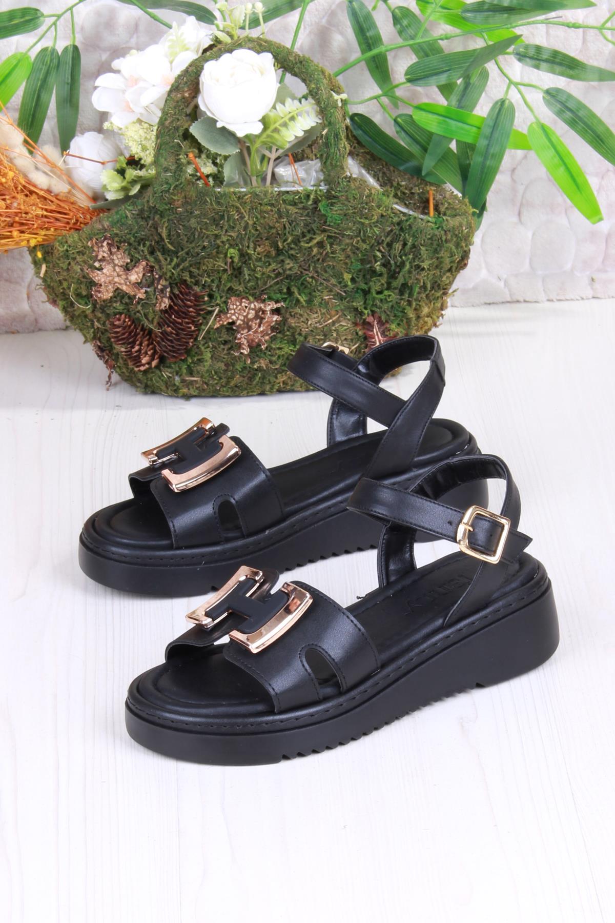 35611 Fancy Anatomik Rahat Toka Detaylı Kadın Sandalet - Görsel 5