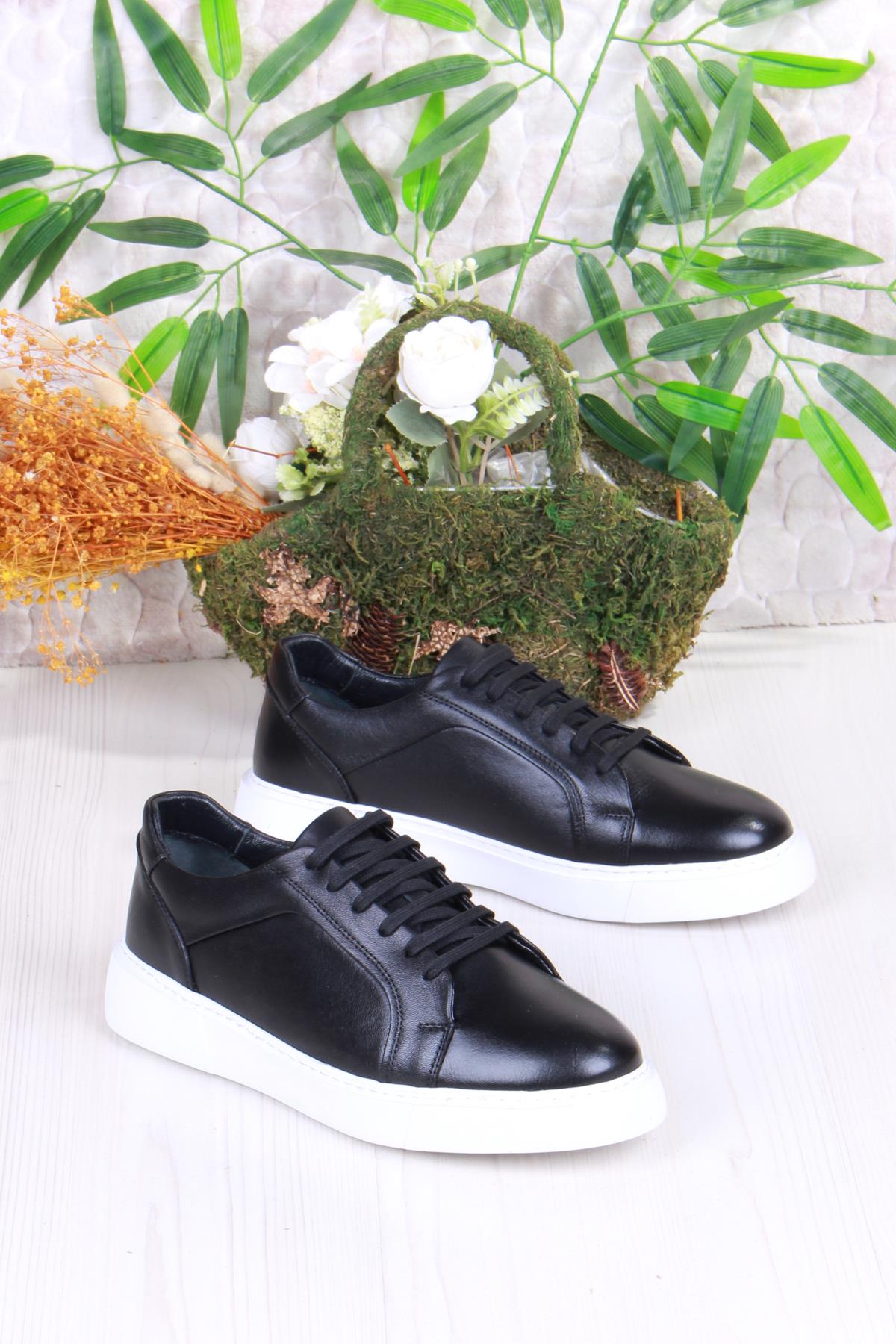 46642 Rahat Hakiki Deri Sneaker Erkek Ayakkabı - Görsel 2