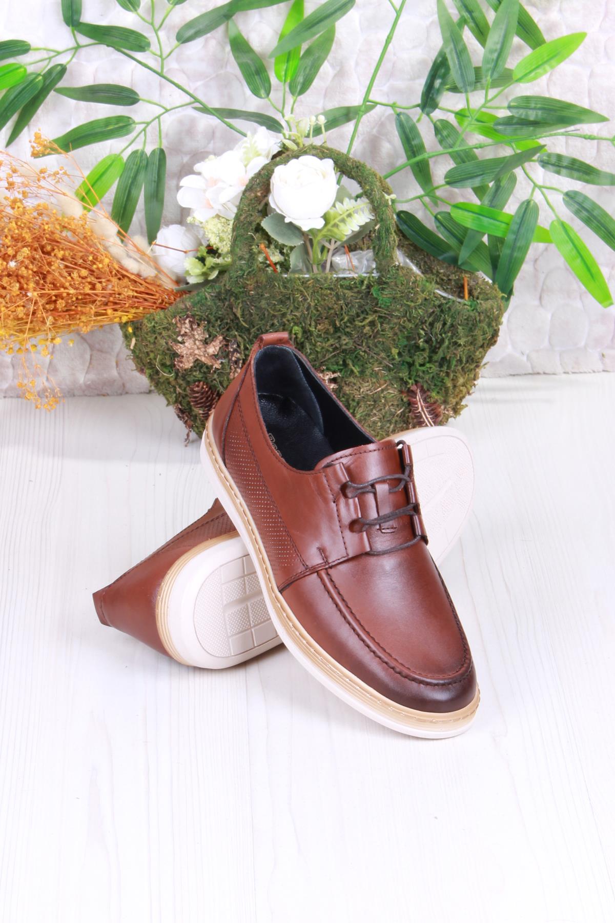 4169 Bordolli Yumuşak Hafif İç Ve Dış Hakiki Deri Erkek Ayakkabı - Görsel 5