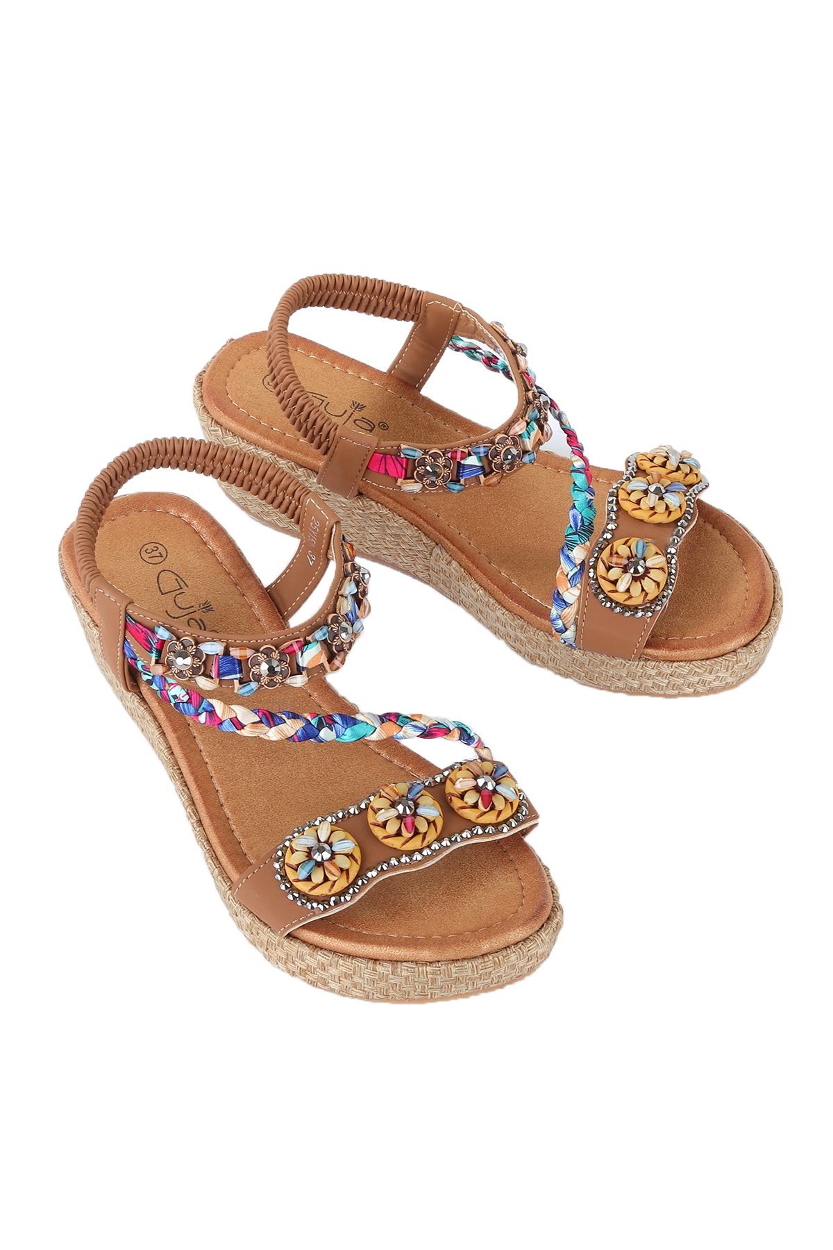 Daisy Rahat Taban Taş Boncuk Detaylı Kadın Sandalet - Görsel 5