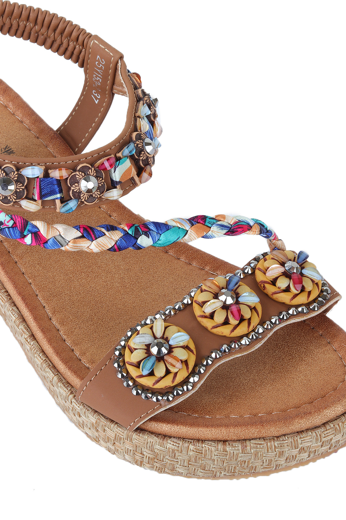 Daisy Rahat Taban Taş Boncuk Detaylı Kadın Sandalet - Görsel 6