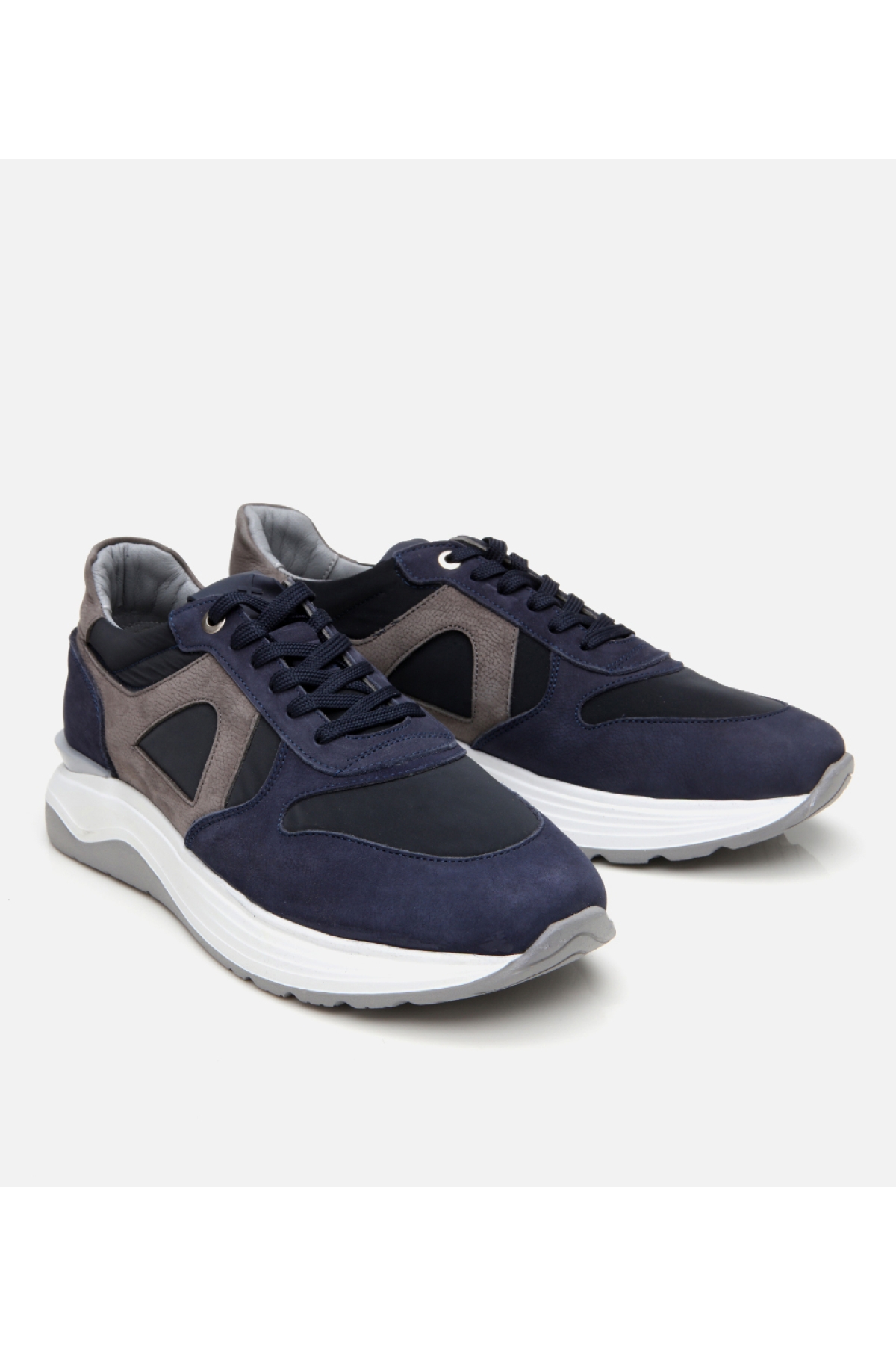 Erkek Süet Deri Lacivert Hafif Tabanlı Spor Ayakkabı - Görsel 3