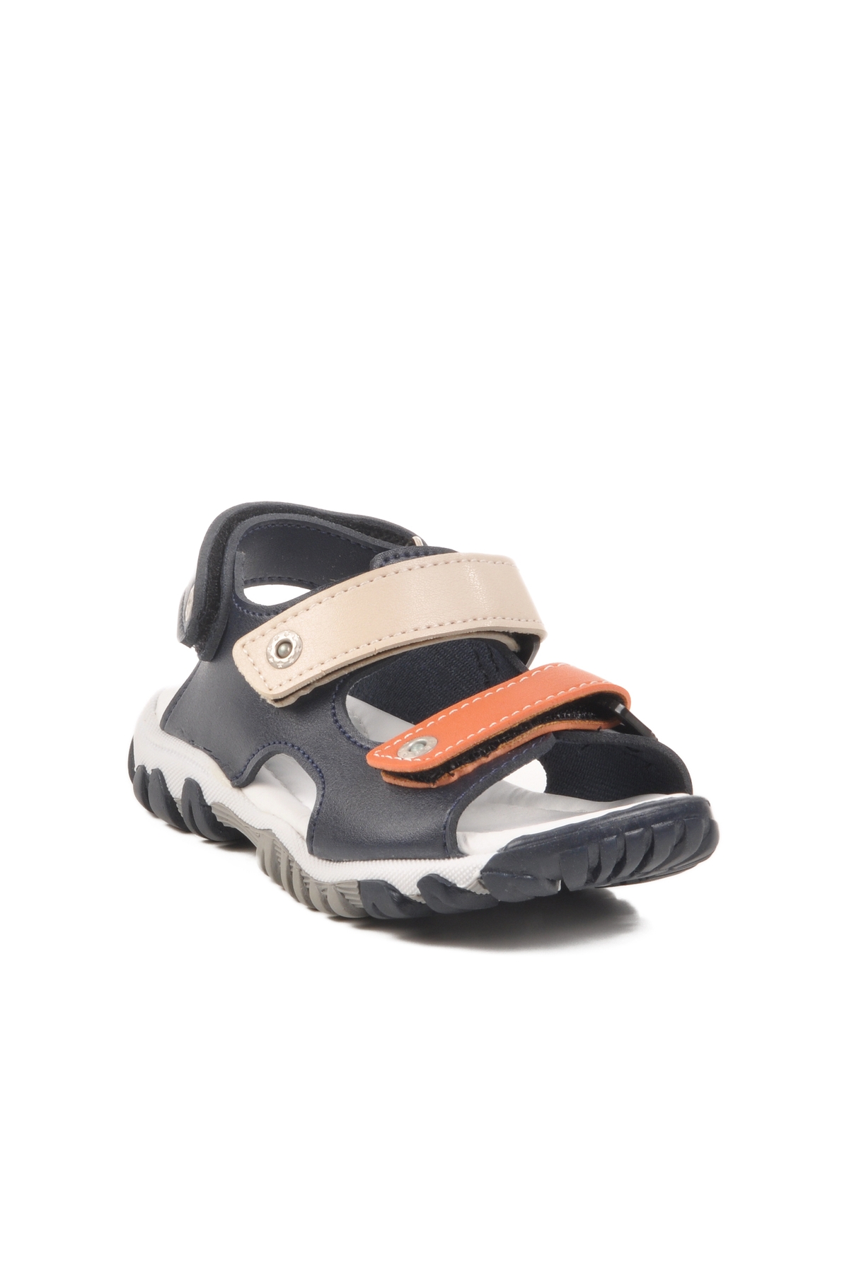 Lacivert Turuncu Cırtlı Erkek Çocuk Spor Sandalet 173110 P - Görsel 4