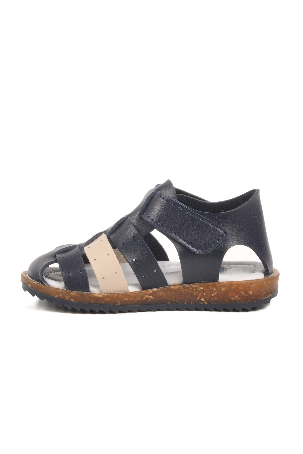 Lacivert Bej Cırtlı Hafif Unisex Çocuk Sandalet 17370 B - Görsel 3