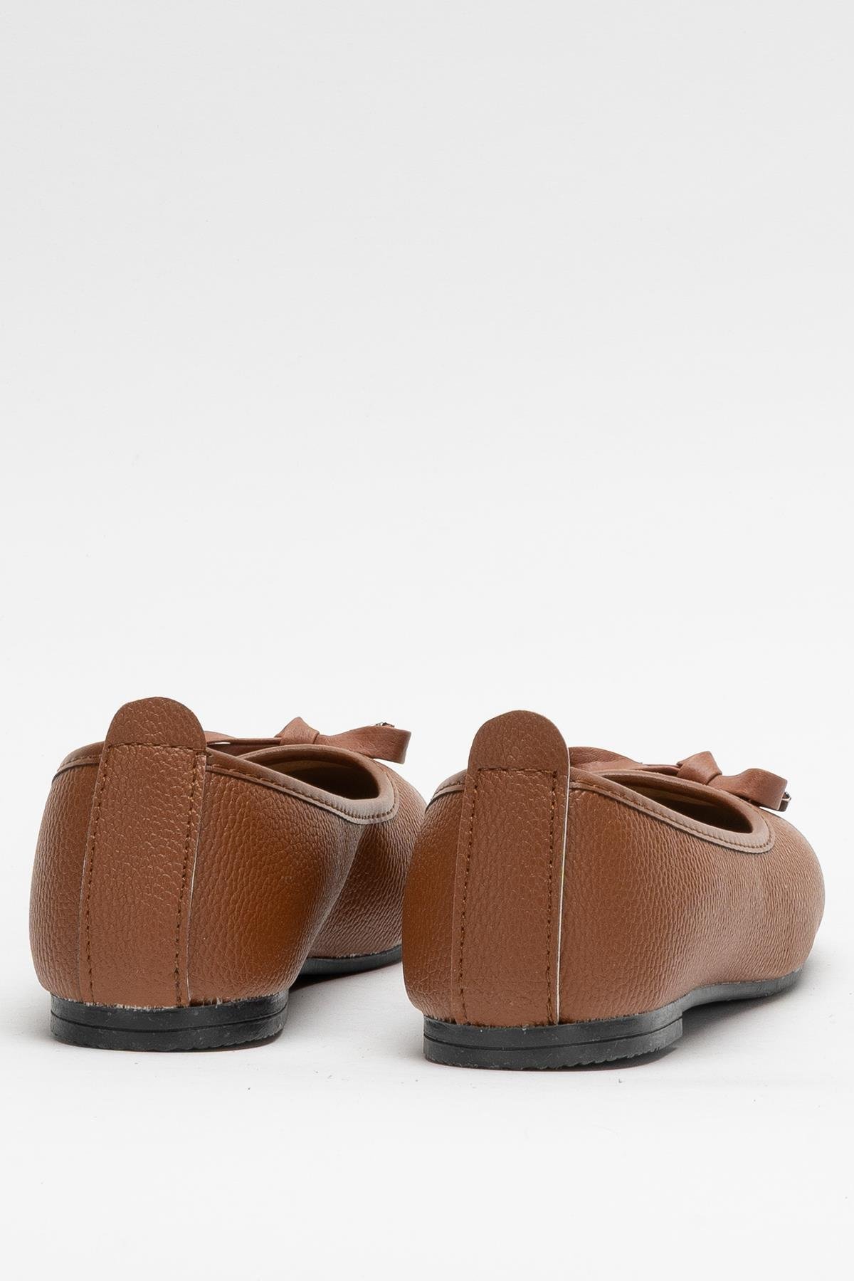 Fiyonklu Günlük Kadın Babet Ayakkabı TABA - Görsel 5